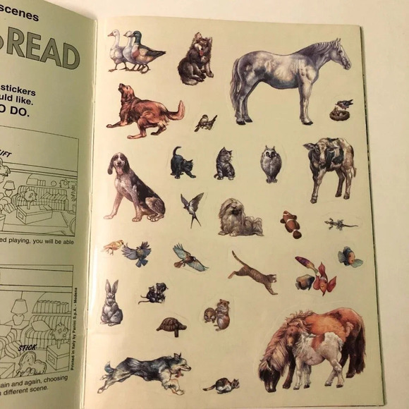 Vintage Stick Play and Read Pets The Fun Learning Panini Book Animals - Picture 7 of 16